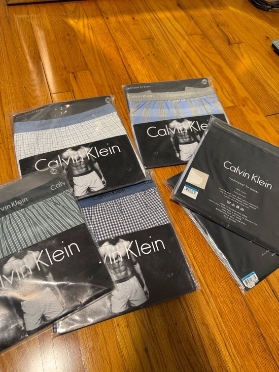 Vtg Lot Of 6 Calvin Klein Traditional Fit Boxer Shorts Cotton Size 36 90's NOS - Picture 13 of 13